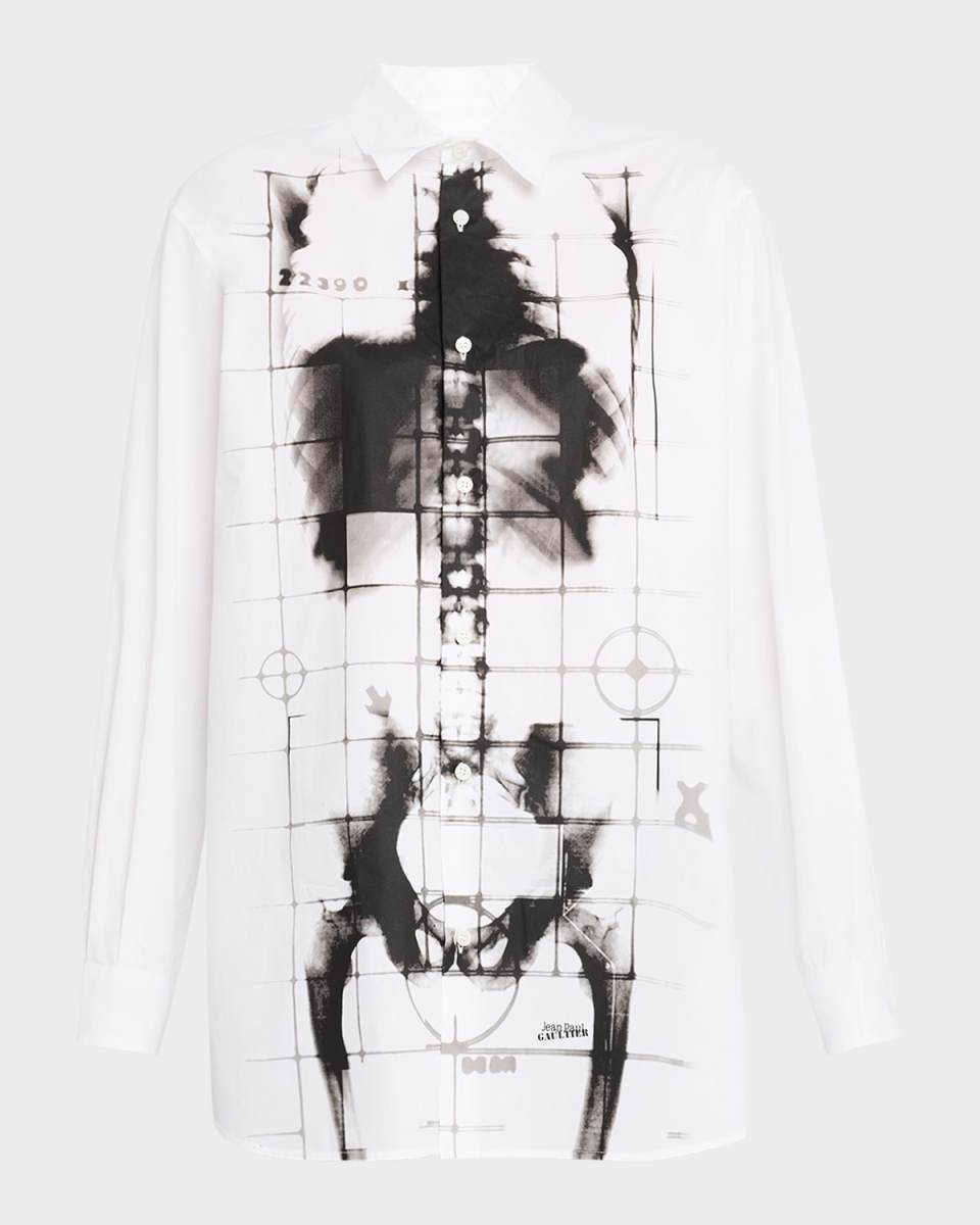 Squeletor-Print Cotton Poplin Shirt